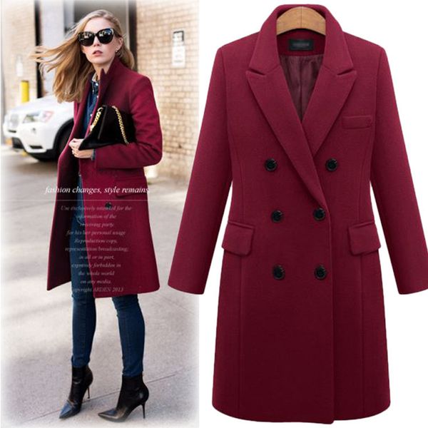 women's wool blends autumn winter women's woolen jacket long windbreaker double breasted slim fit coat 230827, Black
women's wool blends autumn winter women's woolen jacket long windbreaker double breasted slim fit coat 230827, Black