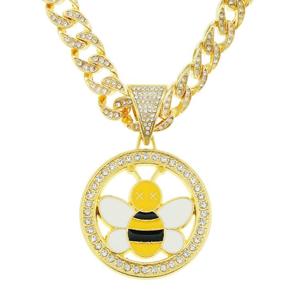 hip hop men rapper diamond pendant necklace shiny honeybee bees round pendant zircon jewelry night club accessory sweater collarbone cuban c, Silver
hip hop men rapper diamond pendant necklace shiny honeybee bees round pendant zircon jewelry night club accessory sweater collarbone cuban c, Silver