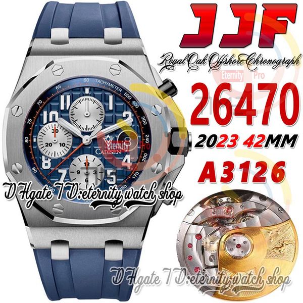 jjf 2647 a3126 chronograph automatic mens watch 42mm stainless steel case blue textured dial silver subidial rubber strap 2023 super edition, Slivery;brown
jjf 2647 a3126 chronograph automatic mens watch 42mm stainless steel case blue textured dial silver subidial rubber strap 2023 super edition, Slivery;brown