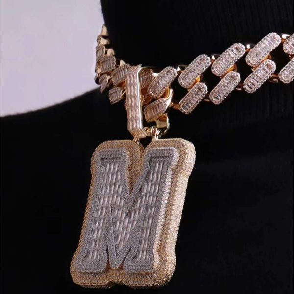men vvs moissanite cuban chain pendant sterling sier custom letter necklace pendant fine jewelry, Silver
men vvs moissanite cuban chain pendant sterling sier custom letter necklace pendant fine jewelry, Silver