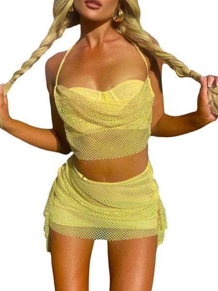 two piece dress alyweatry women mesh patchwork 2 mini skirt set halter cami drawstring ruched bodycon short club outfits 230826, White
two piece dress alyweatry women mesh patchwork 2 mini skirt set halter cami drawstring ruched bodycon short club outfits 230826, White