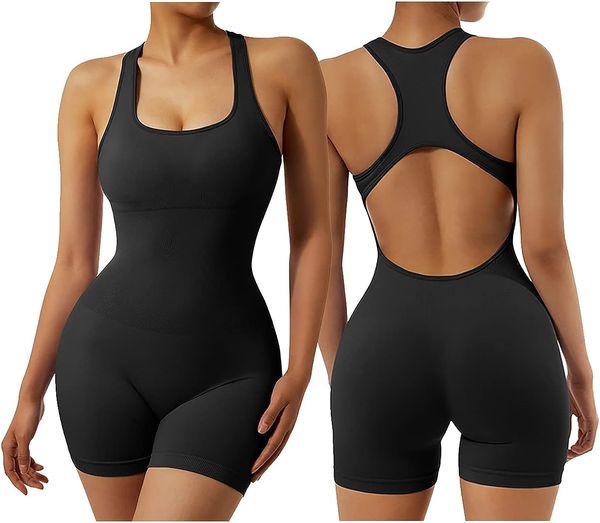 women seamless one piece jumpsuits racerback bodycon tummy control yoga rompers, Black;white
women seamless one piece jumpsuits racerback bodycon tummy control yoga rompers, Black;white