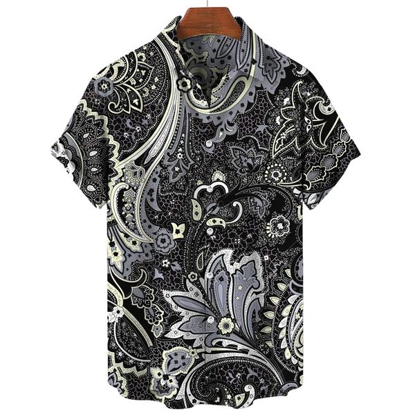 men's dress shirts vintage 3d paisley pattern shirt casual short sleeves summer oversized tees black print men clothing 5xl 230826, White;black
men's dress shirts vintage 3d paisley pattern shirt casual short sleeves summer oversized tees black print men clothing 5xl 230826, White;black