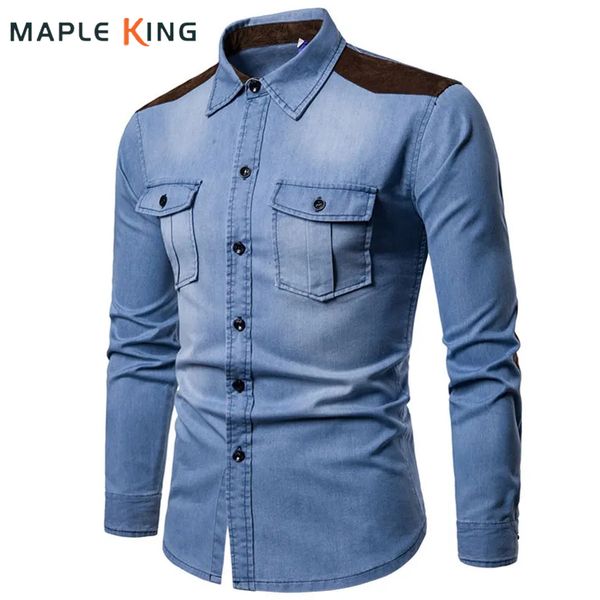 men's dress shirts denim shirt men long sleeve men casual cotton jeans shirt slim suede matching mens solid pocket shirts chemise homm, White;black
men's dress shirts denim shirt men long sleeve men casual cotton jeans shirt slim suede matching mens solid pocket shirts chemise homm, White;black