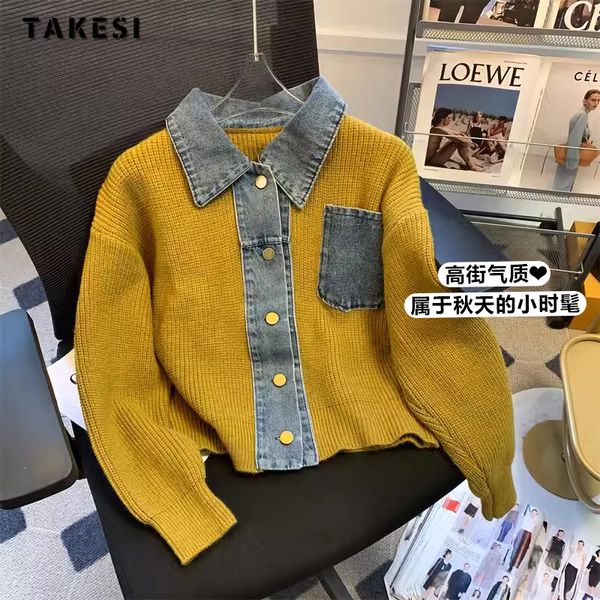 womens knits tees women vintage patchwork knitting long sleeve turn down collar cardigans winter fashion casual single breasted denim sweate, White
womens knits tees women vintage patchwork knitting long sleeve turn down collar cardigans winter fashion casual single breasted denim sweate, White
