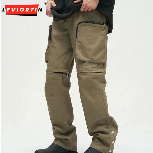 men's pants detachable solid color pants for men with open hem and large pockets casual street wear loose elastic waist 230826, Black
men's pants detachable solid color pants for men with open hem and large pockets casual street wear loose elastic waist 230826, Black