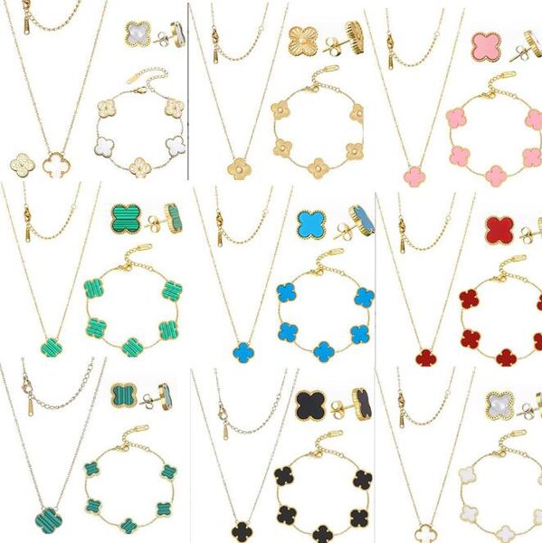 17style 4 leaf clover necklace designer luxury jewelry set pendant necklaces bracelet stud earrings gold silver mother of pearl necklace lin, Black
17style 4 leaf clover necklace designer luxury jewelry set pendant necklaces bracelet stud earrings gold silver mother of pearl necklace lin, Black