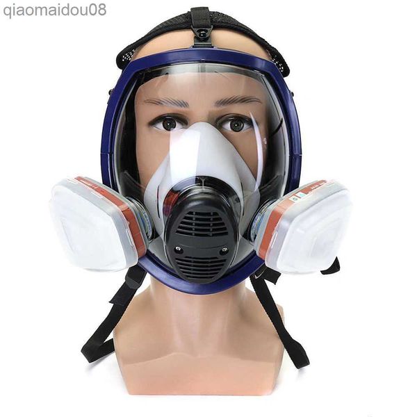 Image of Protective Clothing Chemical mask 6800 gas mask dust respirator paint insecticide sprayer silicone full face filterGas mask for laboratory welding HKD230826