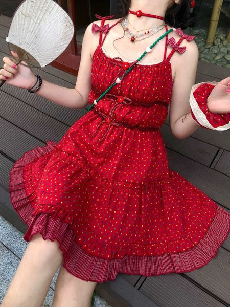 summer red japanese kawaii mini dres bow blue lolita sweet strap dress female beach korean casual fairy new 230808, White;black
summer red japanese kawaii mini dres bow blue lolita sweet strap dress female beach korean casual fairy new 230808, White;black