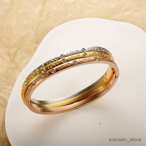 bracelets luxury trendy love crystal bracelets for women couple bangles stainless steel bangle feminina jewelry gift r230828, Golden;silver
bracelets luxury trendy love crystal bracelets for women couple bangles stainless steel bangle feminina jewelry gift r230828, Golden;silver