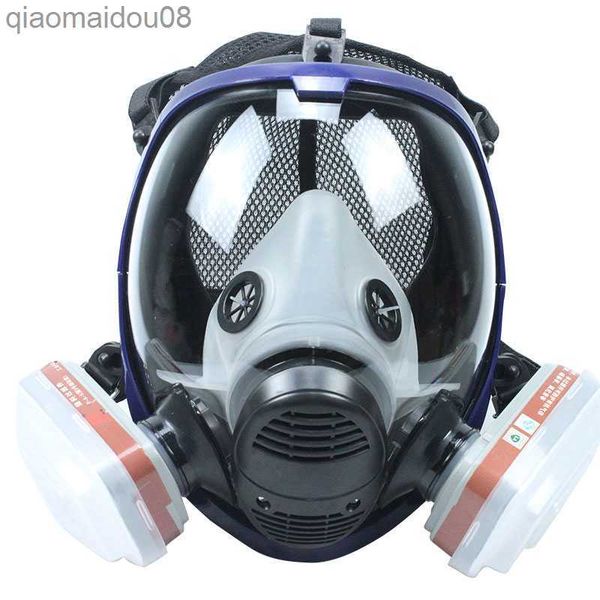 Image of Protective Clothing 7 in 1 Chemical Gas Mask Hot 6800 Dust Respirator Paint Insecticide Spray Silicone Full Face Mask Filter for Laboratory Welding HKD230826