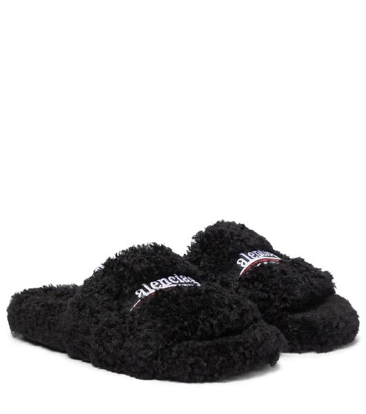 designer slippers luxury men and women's furry slide sandal in fake shearling open toes flat heel eu35-44 with box inddor l, Black
designer slippers luxury men and women's furry slide sandal in fake shearling open toes flat heel eu35-44 with box inddor l, Black