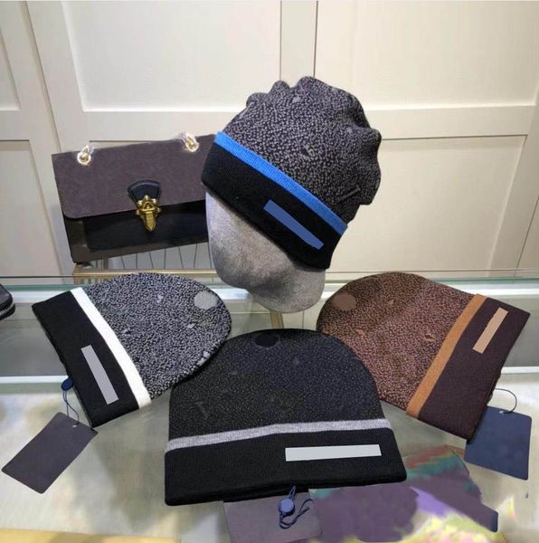 

Snow Designer Beanies For Winter Fashion Warm Woolen Cap Women Men Unisex Black Grey Checked Knitted Skull Caps, L01