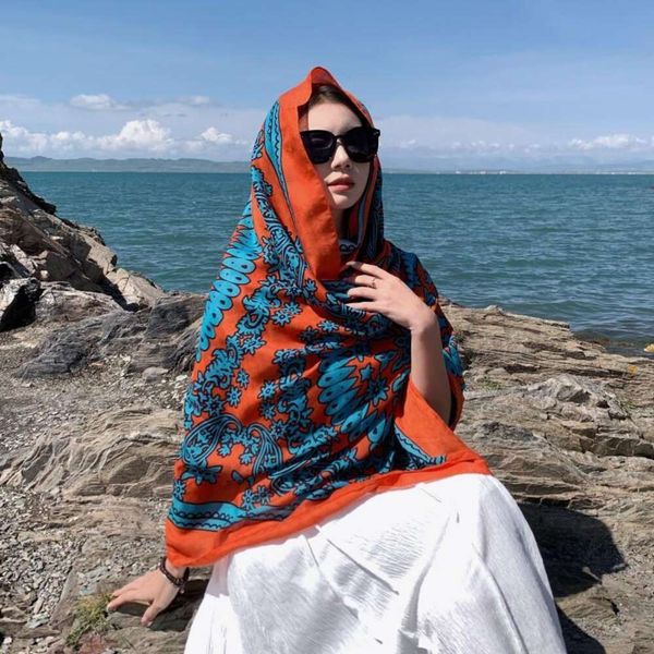 vintage ethnic style yunnan lijiang travel sunblock scarf cotton womens seaside p decoration shawl, Blue;gray
vintage ethnic style yunnan lijiang travel sunblock scarf cotton womens seaside p decoration shawl, Blue;gray