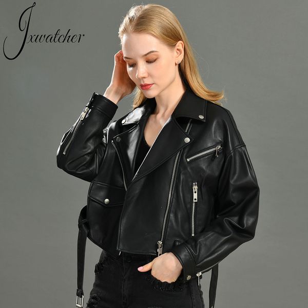 womens leather faux women real jacket autumn cool style short motorcycle with belt genuine sheepskin classic jackets 230828, Black
womens leather faux women real jacket autumn cool style short motorcycle with belt genuine sheepskin classic jackets 230828, Black
