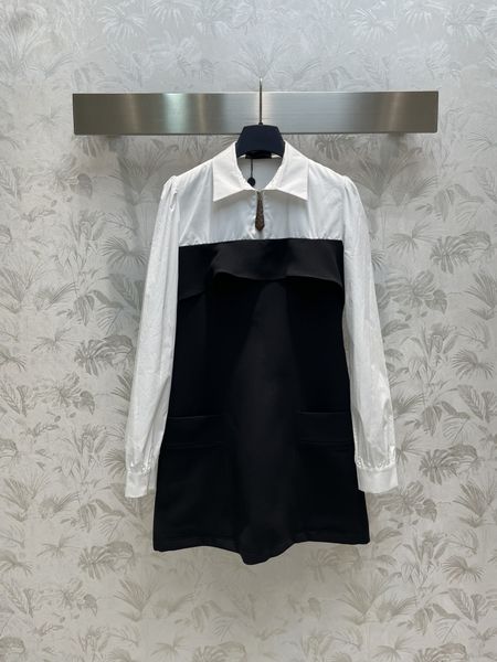 italian designer clothing 23ss early autumn new color combination long-sleeved dress with belt, White;black
italian designer clothing 23ss early autumn new color combination long-sleeved dress with belt, White;black