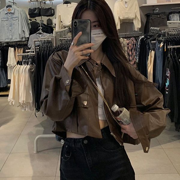 womens leather faux office lady fashion camel coat autumn winter zipper short jacket turndown collar waterproof 230828, Black
womens leather faux office lady fashion camel coat autumn winter zipper short jacket turndown collar waterproof 230828, Black