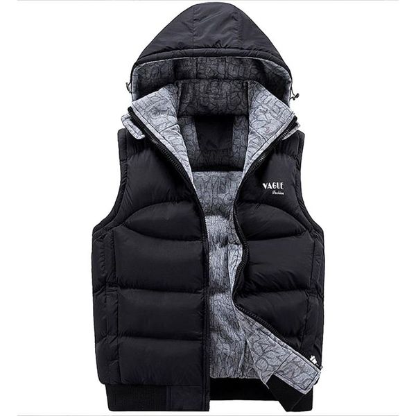 mens vest casual warm sleeveless cotton hooded jacket mens zipper vest thick cotton vest hat hooded thermal top, Black
mens vest casual warm sleeveless cotton hooded jacket mens zipper vest thick cotton vest hat hooded thermal top, Black