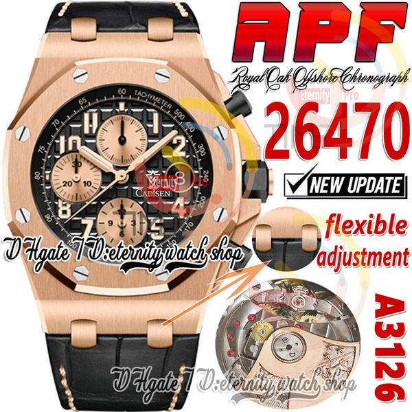apf 42mm 2647 a3126 automatic chronograph mens watch rose gold black textured dial rose gold subdial 2023 super edition eternity watches str, Slivery;brown
apf 42mm 2647 a3126 automatic chronograph mens watch rose gold black textured dial rose gold subdial 2023 super edition eternity watches str, Slivery;brown