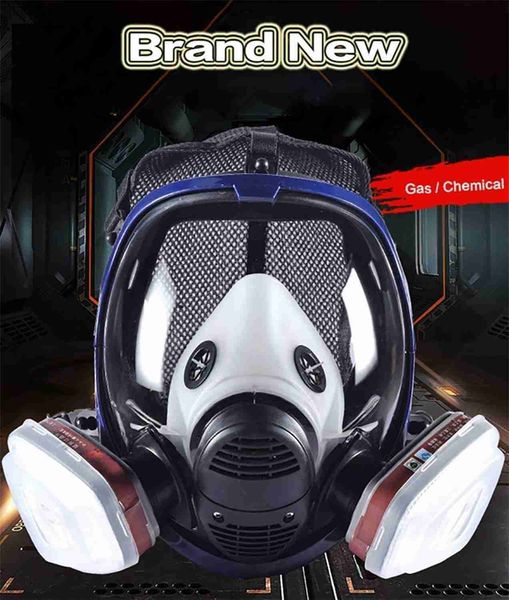 Image of Protective Clothing 17 in 1 Anti-Fog Chemical Mask Gas Mask Dust Respirator Paint Insecticide Spray Silicone Full Face Filter For Laboratory Welding HKD230826