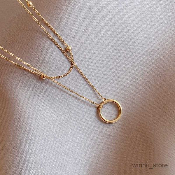 pendant necklaces new trend double layer annulation pendant necklace for women stacked choker gift fashion jewelry r230828, Silver
pendant necklaces new trend double layer annulation pendant necklace for women stacked choker gift fashion jewelry r230828, Silver