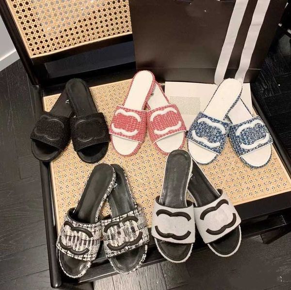 interlocking c women tweed leather slippers sandals straw woven slides sandals chain flats mules beach outdoor flip flops 2023 summer casual, Black
interlocking c women tweed leather slippers sandals straw woven slides sandals chain flats mules beach outdoor flip flops 2023 summer casual, Black
