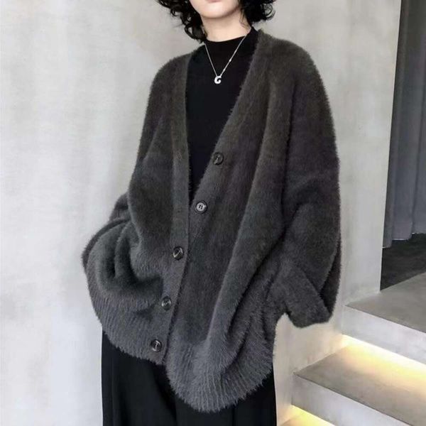 autumn and winter retro womens sweaters japanese style versatile mid long v neck lazy wind sweater cardigan loose, White;black
autumn and winter retro womens sweaters japanese style versatile mid long v neck lazy wind sweater cardigan loose, White;black
