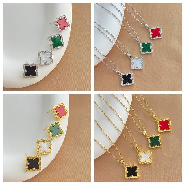 18k gold plated retro fashion square lace 4/four leaf clover necklaces desinger pendant necklaces stud women titanium steel wedding pendant, Silver
18k gold plated retro fashion square lace 4/four leaf clover necklaces desinger pendant necklaces stud women titanium steel wedding pendant, Silver