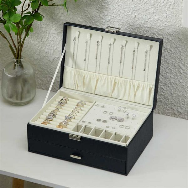 wejebox new trendy exquisite leather jewelry box for women travel organizer necklace earring ring storage gifts 230814, Black;white
wejebox new trendy exquisite leather jewelry box for women travel organizer necklace earring ring storage gifts 230814, Black;white
