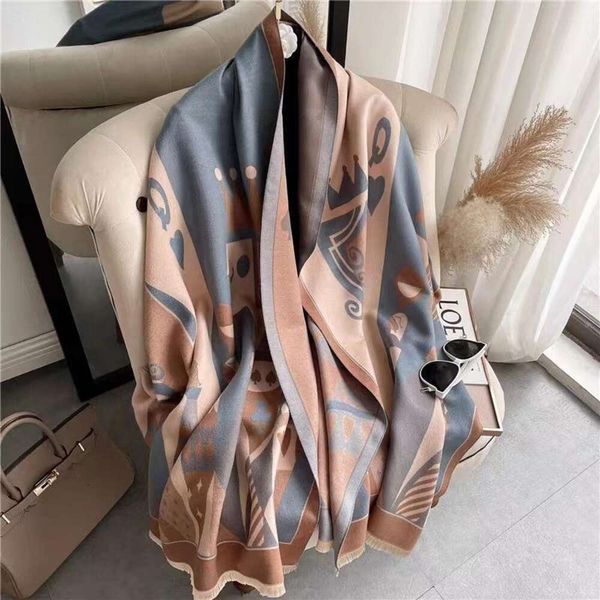 scarf women in autumn and winter versatile office air conditioned room shawl outside tide cloak imitation cashmere, Blue;gray
scarf women in autumn and winter versatile office air conditioned room shawl outside tide cloak imitation cashmere, Blue;gray