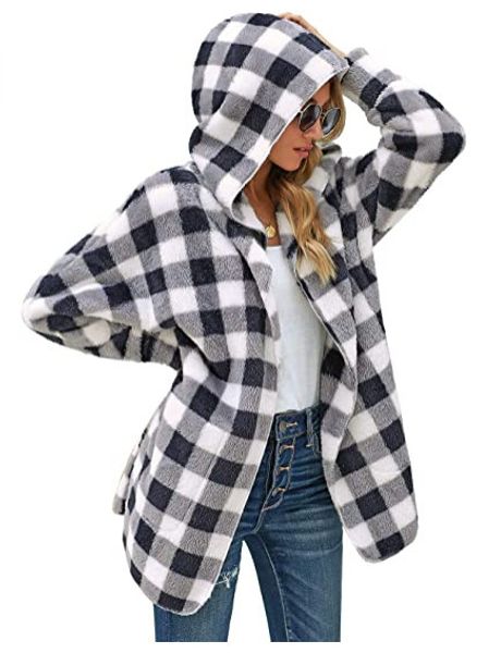 womens wool blends cross border independent station loose black and white lattice hooded long sleeved coat 230828
womens wool blends cross border independent station loose black and white lattice hooded long sleeved coat 230828