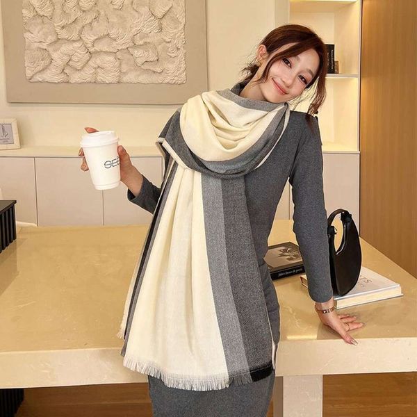 autumn and winter korean wraps fashion versatile minimalist striped wool scarf womens style thick warm simple high, Blue;gray
autumn and winter korean wraps fashion versatile minimalist striped wool scarf womens style thick warm simple high, Blue;gray