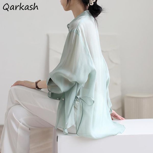women's blouses shirts s3xl long sleeve shirt summer slide slit bandage temper gentle sunscreen vintage aesthetics elegant chinese clot, White
women's blouses shirts s3xl long sleeve shirt summer slide slit bandage temper gentle sunscreen vintage aesthetics elegant chinese clot, White