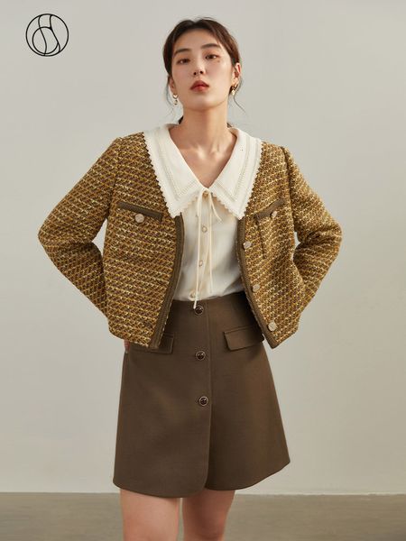 women's wool blends dushu women winter short tweed v-neck jackets office lady pocket button design straight retro women coats patchwork, Black
women's wool blends dushu women winter short tweed v-neck jackets office lady pocket button design straight retro women coats patchwork, Black