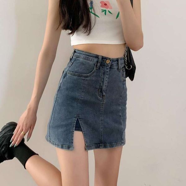 high waist a line skirt split cowboy summer short dress korean style slimming casual simple half body butt, Black
high waist a line skirt split cowboy summer short dress korean style slimming casual simple half body butt, Black