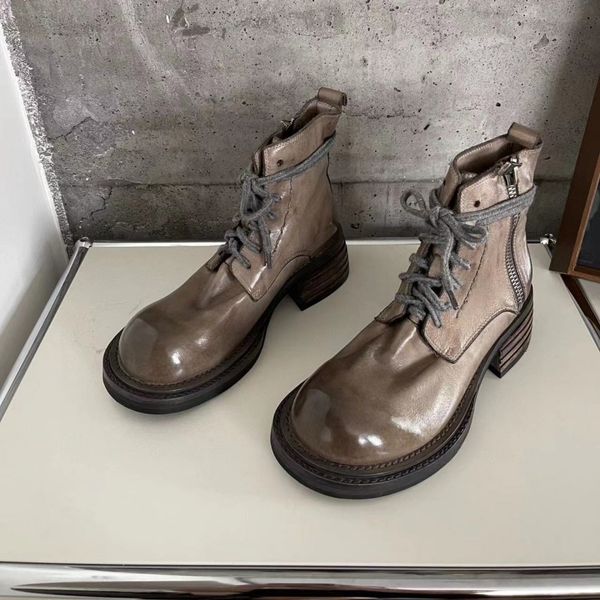 pure handmade womens boots leather rubbed color horsehide chunky heel lacing round toe martin short half knuckle western motorcycle heel hei, Black
pure handmade womens boots leather rubbed color horsehide chunky heel lacing round toe martin short half knuckle western motorcycle heel hei, Black