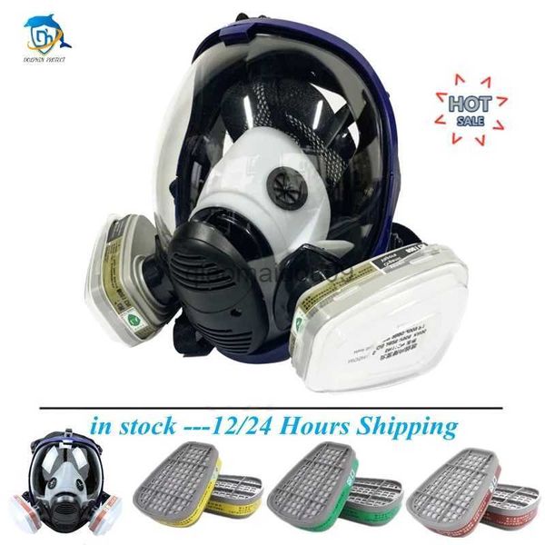 Image of Protective Clothing Chemical mask 6800 15/17 in 1 gas mask dust respirator paint insecticide spray silicone full face filter for laboratory welding HKD230824