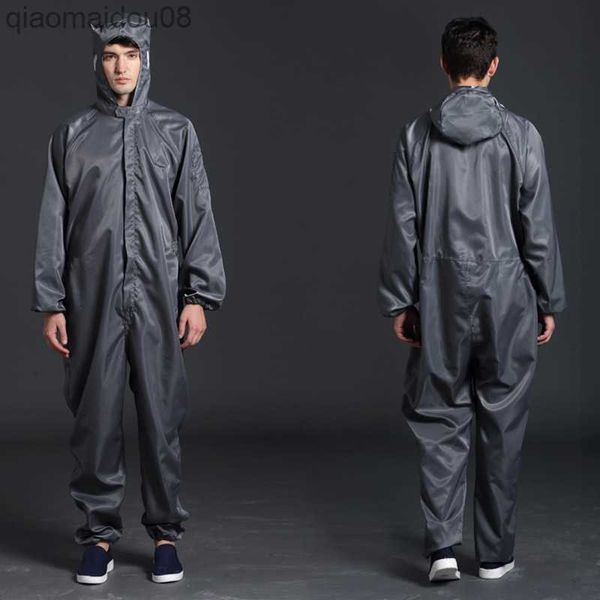 Image of Protective Clothing One-piece Coveralls Clean Clothes Hood Cleanroom Garments Clean food Dust-proof Paint Work Clothing Unisex Protective overalls HKD230826