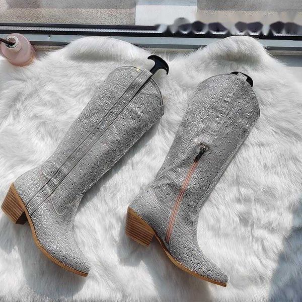boots onlymaker women silver knee high western cowgirl glitter bling shiny pointed toe block heel lady booties, Black
boots onlymaker women silver knee high western cowgirl glitter bling shiny pointed toe block heel lady booties, Black