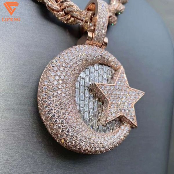 selling star moon necklace pendant sterling sier iced out moissanite pendant rose gold plated necklace hip hop jewelry, Silver
selling star moon necklace pendant sterling sier iced out moissanite pendant rose gold plated necklace hip hop jewelry, Silver