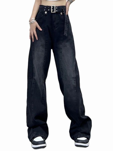 jeans punk style haruku baggy jeans women loose straightleg pants retro street women's denim pants belt streetwear trousers, Blue
jeans punk style haruku baggy jeans women loose straightleg pants retro street women's denim pants belt streetwear trousers, Blue
