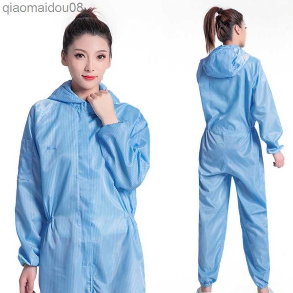 Image of Protective Clothing Anti-Static Clothing Clean Clothes Paint Overalls Hooded Dust-Proof Clothes Spray Protective Clothing Cleanable Electrostatic HKD230826