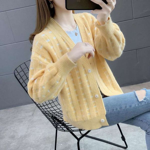 style sweater cardigan womens short jacket loose spring wear collar top, White;black
style sweater cardigan womens short jacket loose spring wear collar top, White;black