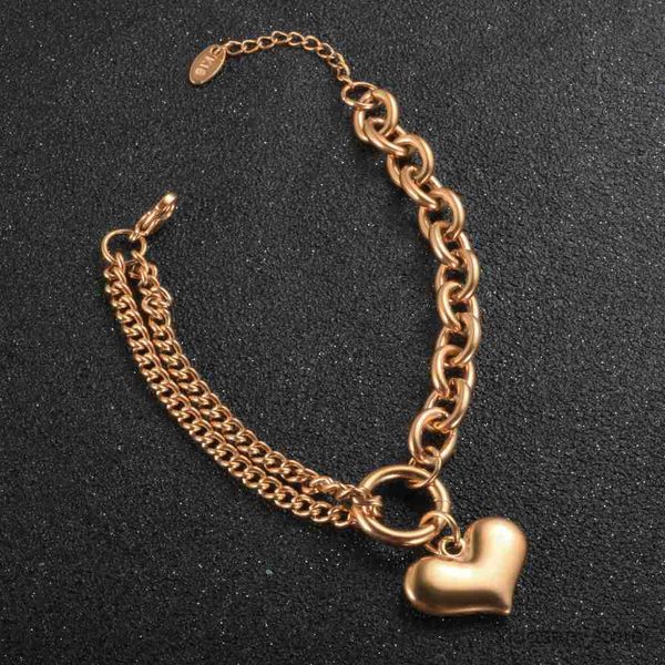 bracelets fashion heart double layer chain bracelets stainless steel heavy industry coarse bangle lover couple jewelry for women men r230828, Golden;silver
bracelets fashion heart double layer chain bracelets stainless steel heavy industry coarse bangle lover couple jewelry for women men r230828, Golden;silver