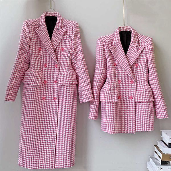 high end balman thousand bird checker waist double breasted woolen coat texture autumn and winter new mid length coat for women, Black 
high end balman thousand bird checker waist double breasted woolen coat texture autumn and winter new mid length coat for women, Black