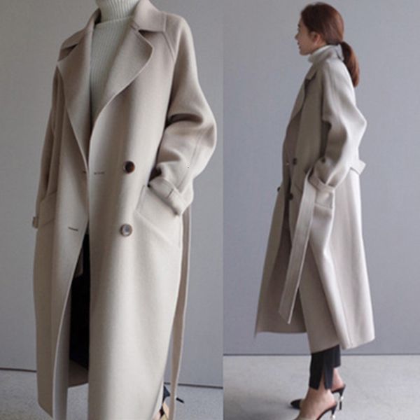 womens wool blends women winter coats autumn and femmes solid color lapel loose long doublesided coat female jas 230828, Black
womens wool blends women winter coats autumn and femmes solid color lapel loose long doublesided coat female jas 230828, Black