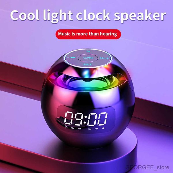 Image of Portable Speakers Portable Wireless Bluetooth 5.0 Speaker with Digital Alarm Clock Outdoor Loudspeaker Mini Speaker for Smart Phone Tablet R230828