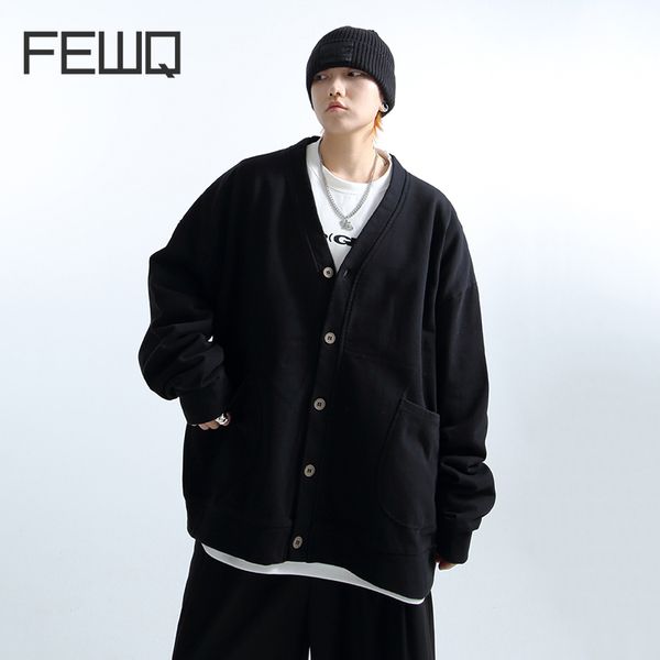 men's sweaters fewq high weight wash cotton cardigan coat relaxed silhouette sweater 2023 vneck single breasted solid color male 24x13, White;black
men's sweaters fewq high weight wash cotton cardigan coat relaxed silhouette sweater 2023 vneck single breasted solid color male 24x13, White;black