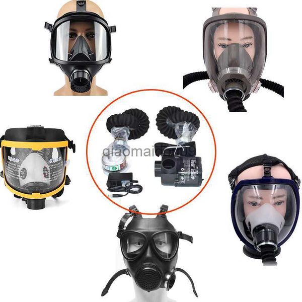 Image of Protective Clothing Electric Constant Flow Supplied Air System Protection Full Face Gas Mask Respirator Mask Workplace Safety Supplie HKD230825