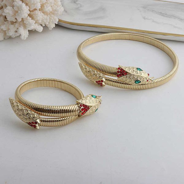 

Designer Necklace SL Luxury Top New Golden Snake Accessories Net Red Shape Metal Chain Bracelet Head Female fashion Jewelry
